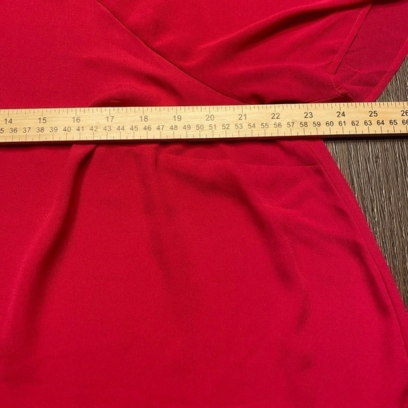 Torrid Womens Red Solid Short Sheer Sleeves Flowy Blouse Top Size Large. - Picture 7 of 9